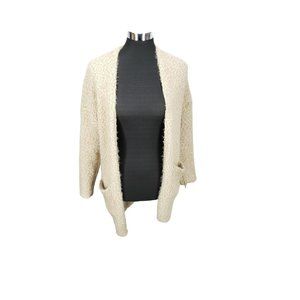 Molly Green Beige S/M Open Drape Front‎ Cardigan Sweater